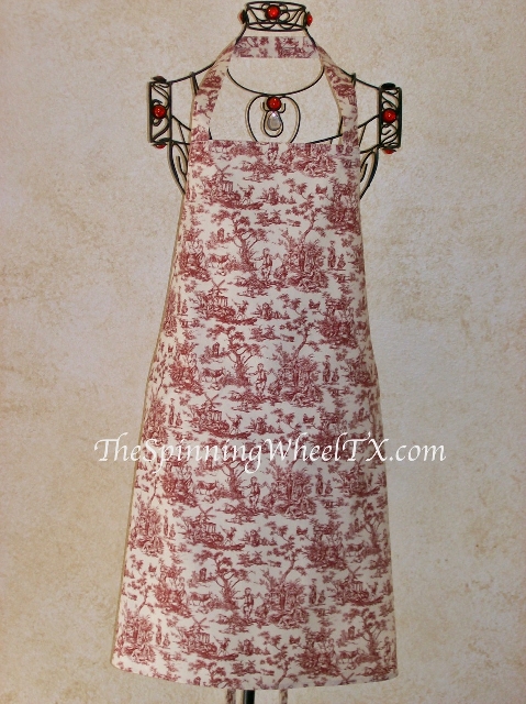 Burgundy Toile Apron.jpg